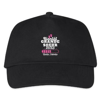 Soon to be a big sister in 2025 - Kids’ Baseball Cap - black - Front
