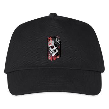 Cyborg black kanji skull - Kids’ Baseball Cap - black - Front