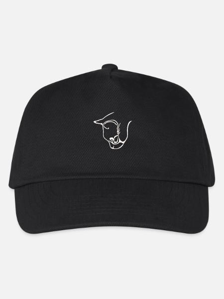 cat face graphic design - Kinder Basecap - Schwarz