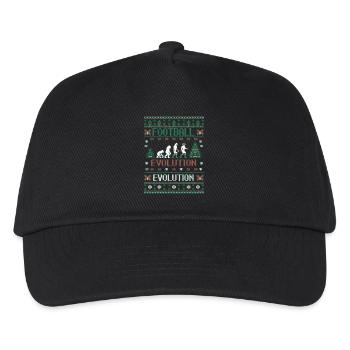 Fußball Evolution für Fußballfan - Fußballspieler - Kinder Basecap - Schwarz - Vorne