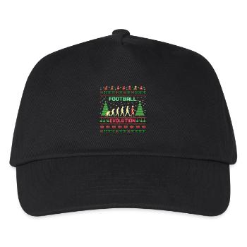 Fußball Evolution für Fußballfan - Kinder Basecap - Schwarz - Vorne