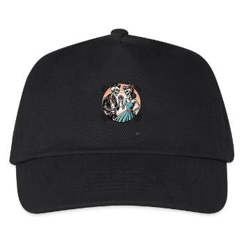 Retro Rockabilly Skelett-Paar - Kinder Basecap - Schwarz - Vorne