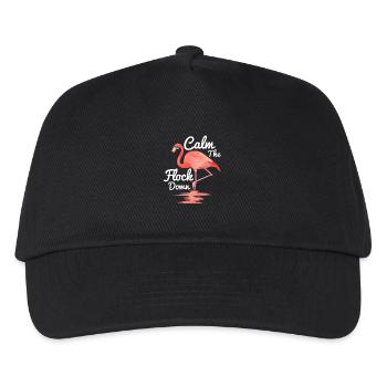 Calm The Flock Down Pink Bird Flamingo - Kinder Basecap - Schwarz - Vorne