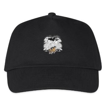 Xmas Austria Tyrol Winter Mountains Horses - Kids’ Baseball Cap - black - Front