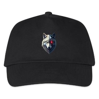 Funny Robot Art Wolf Cyborg Animal AI Wolf - Kids’ Baseball Cap - black - Front