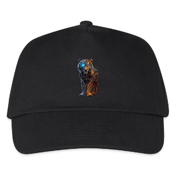Lustiger Roboter Kunst Tiger Cyborg Tier AI Tiger - Kinder Basecap - Schwarz - Vorne