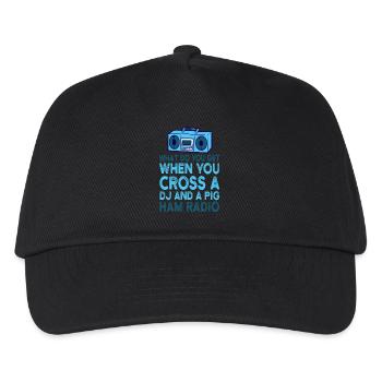 Amateur Cross Ein DJ Und Ein Schwein Amateurfunk - Kinder Basecap - Schwarz - Vorne