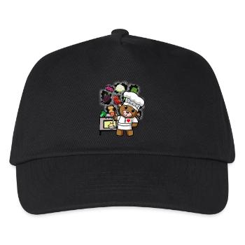 ours en peluche, cuisinier, chef, cuisinier, cuisinier, cuisinier, légumes - Casquette de baseball Enfant - noir - Devant