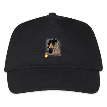 Schamanen Bär Tipi Lagerfeuer Wilder Westen - Kinder Basecap - Schwarz - Vorne