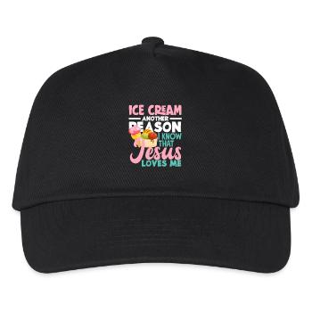 Eiscreme Liebhaber Jesus Liebe - Kinder Basecap - Schwarz - Vorne