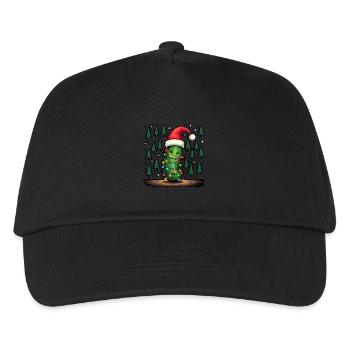 Gurke Weihnachtslichter hässlicher Weihnachtsmütze - Kinder Basecap - Schwarz - Vorne