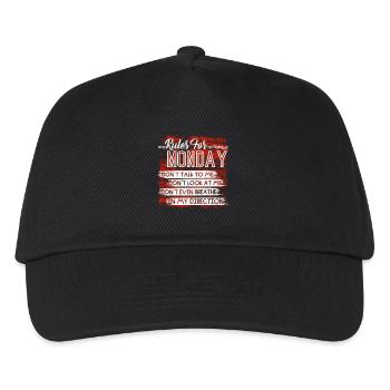 Rules For Monday - Kids’ Baseball Cap - black - Front