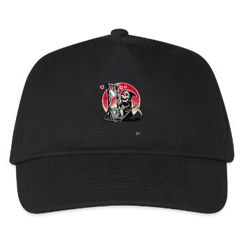 Parody: Grim Reaper loves guillotine with heart - Kids’ Baseball Cap - black - Front