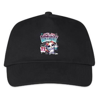 11th Birthday Cat Graffiti - Kids’ Baseball Cap - black - Front