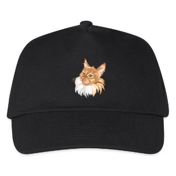 Ingwer Katze Porträt - Kinder Basecap - Schwarz - Vorne