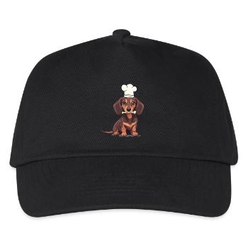 Teckel chien cuisiniers cuisinier cuisinier chiens - Casquette de baseball Enfant - noir - Devant