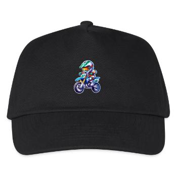 Motocross - Kinder Basecap - Schwarz - Vorne