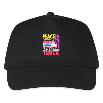 Amour paisible Amateur de camion de crème glacée - Casquette de baseball Enfant - noir - Devant