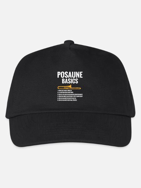 Posaune Basics Regeln Blaskapelle Blasmusik - Kinder Basecap - Schwarz