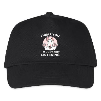 Bullterrier Spruch Lustiges Bullterrier Geschenk - Kinder Basecap - Schwarz - Vorne