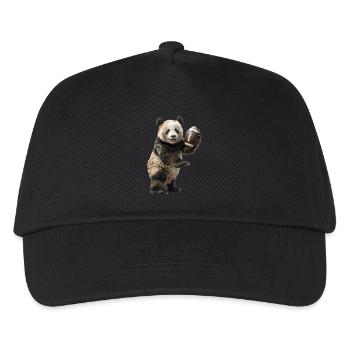 Giant Panda Soccer Ball - Kids’ Baseball Cap - black - Front