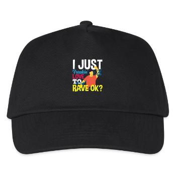 Techno Lover - I Love Rave So Much - Kids’ Baseball Cap - black - Front