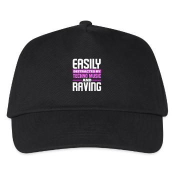 Easily Distracted By Techno Music And Raving - Kids’ Baseball Cap - black - Front