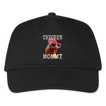 Chicken Mommy Huhn Mom Bäuerin Muttertag Hühner - Kinder Basecap - Schwarz - Vorne