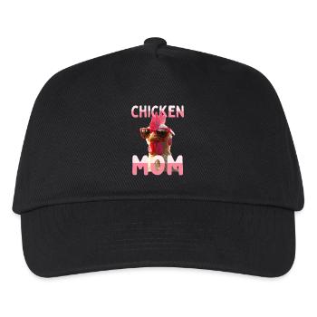 Chicken Mom Huhn Mama Bäuerin Muttertag Hühner - Kinder Basecap - Schwarz - Vorne