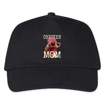 Chicken Mom Huhn Mama Bäuerin Muttertag Hühner - Kinder Basecap - Schwarz - Vorne
