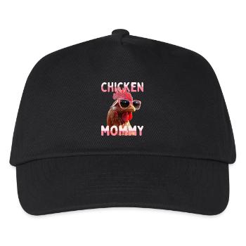 Chicken Mommy Huhn Mom Bäuerin Muttertag Hühner - Kinder Basecap - Schwarz - Vorne