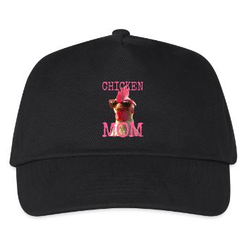 Chicken Mom Huhn Mama Bäuerin Muttertag Hühner - Kinder Basecap - Schwarz - Vorne