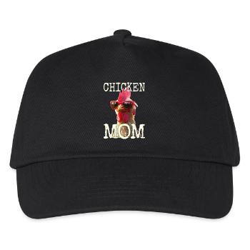 Chicken Mom Huhn Mama Bäuerin Muttertag Hühner - Kinder Basecap - Schwarz - Vorne