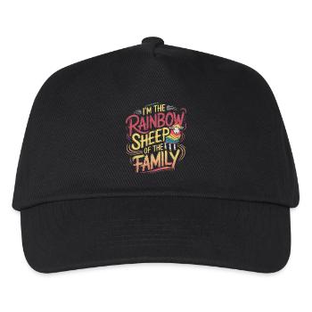 I'm The Rainbow Sheep Of The Family 10 - Kinder Basecap - Schwarz - Vorne