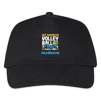 My favorite volleyball player takes me grandson - Kids’ Baseball Cap - black - Front