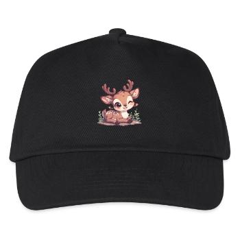 Hirsche Hirsch - Kinder Basecap - Schwarz - Vorne