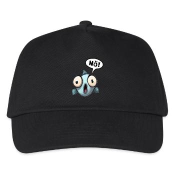 Fisch Nein no Nö Nee Spruch Lustiges Funshirt - Kinder Basecap - Schwarz - Vorne