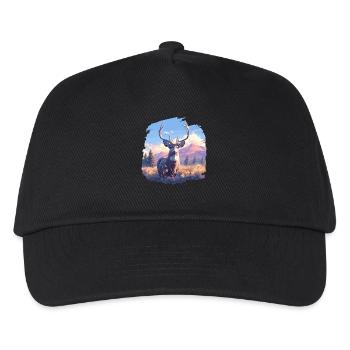 Hirsche Hirsch - Kinder Basecap - Schwarz - Vorne