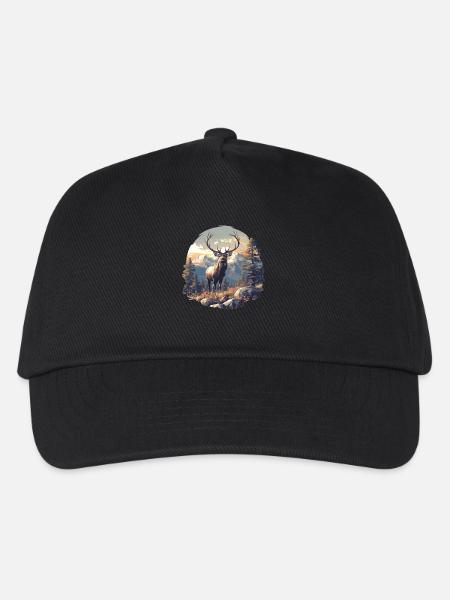 Hirsche Hirsch - Kinder Basecap - Schwarz