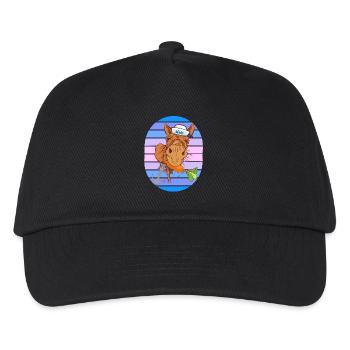 maritime seafaring sailor Moin Ahoy - Kids’ Baseball Cap - black - Front