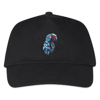 Lustige Roboter Kunst Papagei Cyborg Vogel Parrot - Kinder Basecap - Schwarz - Vorne