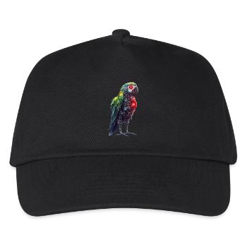 Lustige Roboter Kunst Papagei Cyborg Vogel Parrot - Kinder Basecap - Schwarz - Vorne