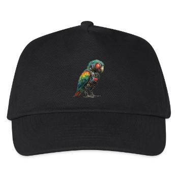 Lustige Roboter Kunst Papagei Cyborg Vogel Parrot - Kinder Basecap - Schwarz - Vorne