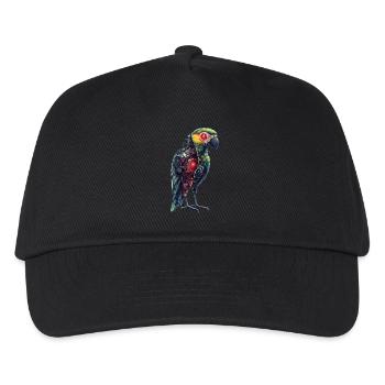 Lustige Roboter Kunst Papagei Cyborg Vogel Parrot - Kinder Basecap - Schwarz - Vorne