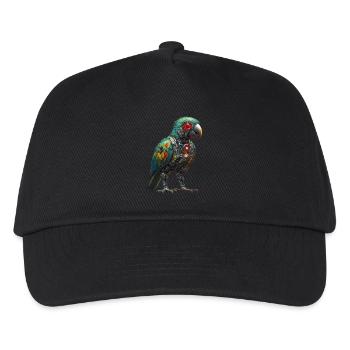 Lustige Roboter Kunst Papagei Cyborg Vogel Parrot - Kinder Basecap - Schwarz - Vorne