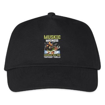Muskie Madness Hooked on the Toothiest Thrills - Kinder Basecap - Schwarz - Vorne
