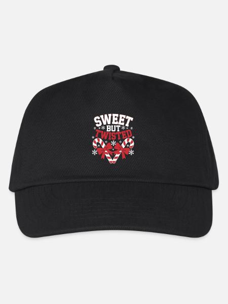 Candy Cane Sweet But Twisted Funny Christmas Xmas - Kinder Basecap - Schwarz