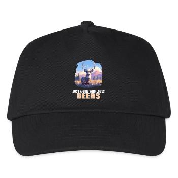 Hirsche Hirsch - Kinder Basecap - Schwarz - Vorne