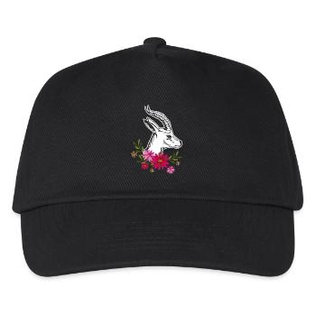 Antelope With Flowers - Kids’ Baseball Cap - black - Front