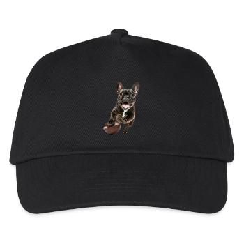 Französische Bulldogge - Kinder Basecap - Schwarz - Vorne